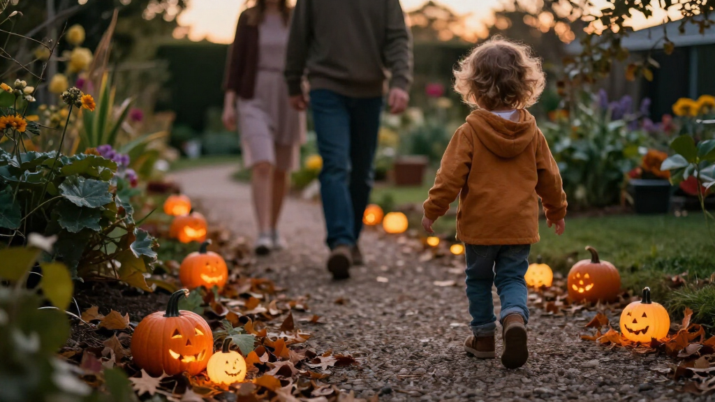 outdoor pumpkin pathway lights