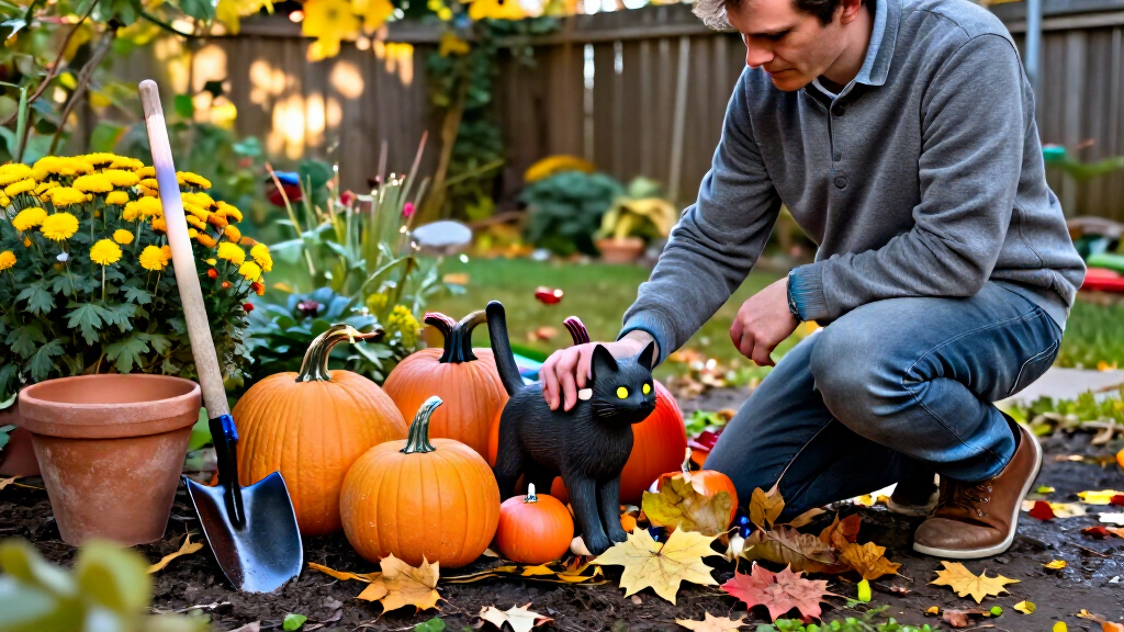 Halloween garden statues