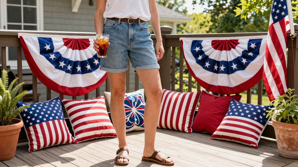 American flag outdoor patio decor