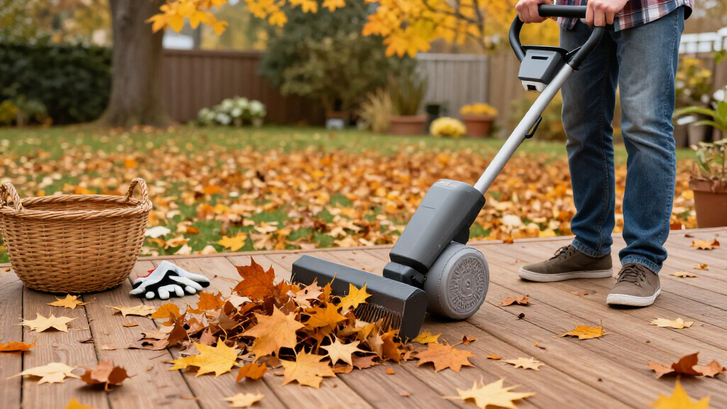 leaf blower for fall yard cleanup