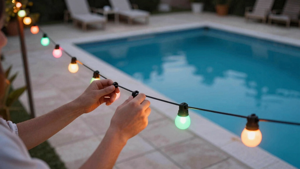 outdoor pool party lights