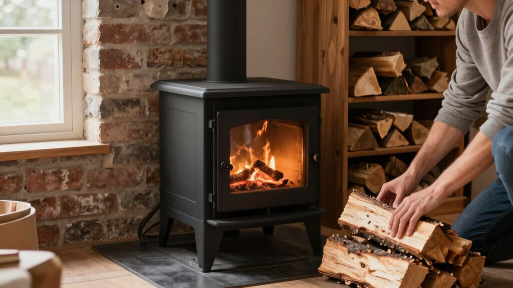 best low-clearance small wood stove