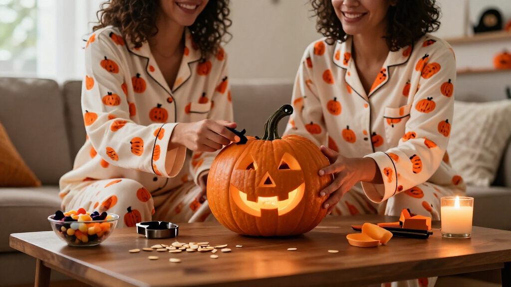 couples Halloween pajamas