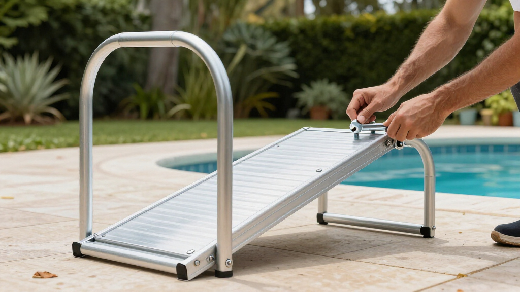 aluminum ramp system with handrails portable