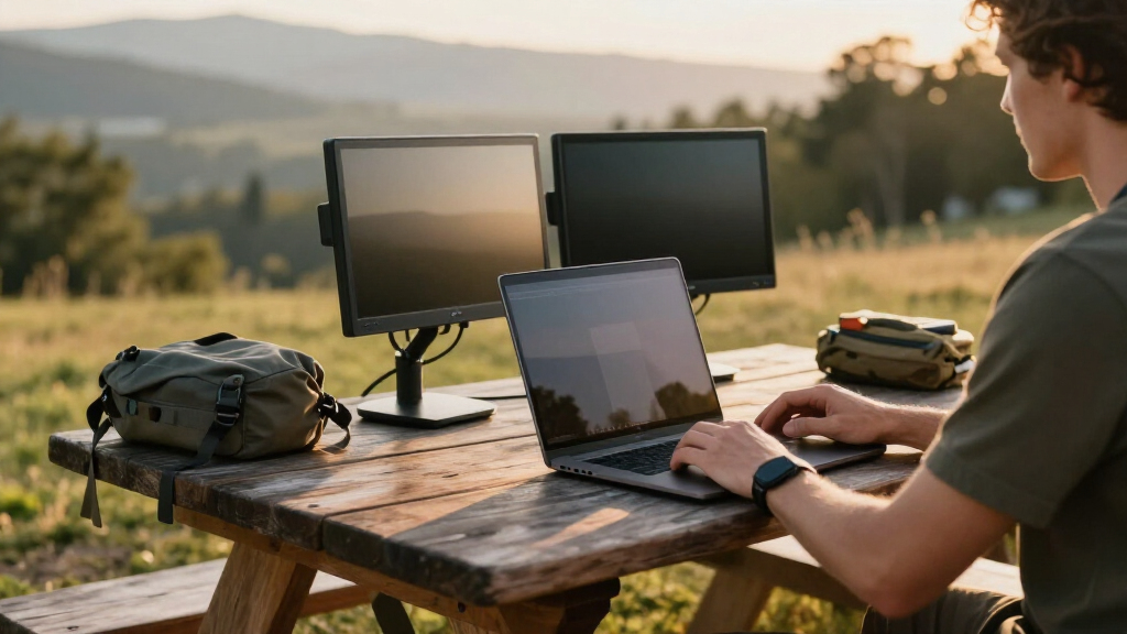 dual portable monitor setup for laptop