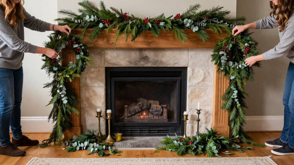 wreaths garland sets for mantels