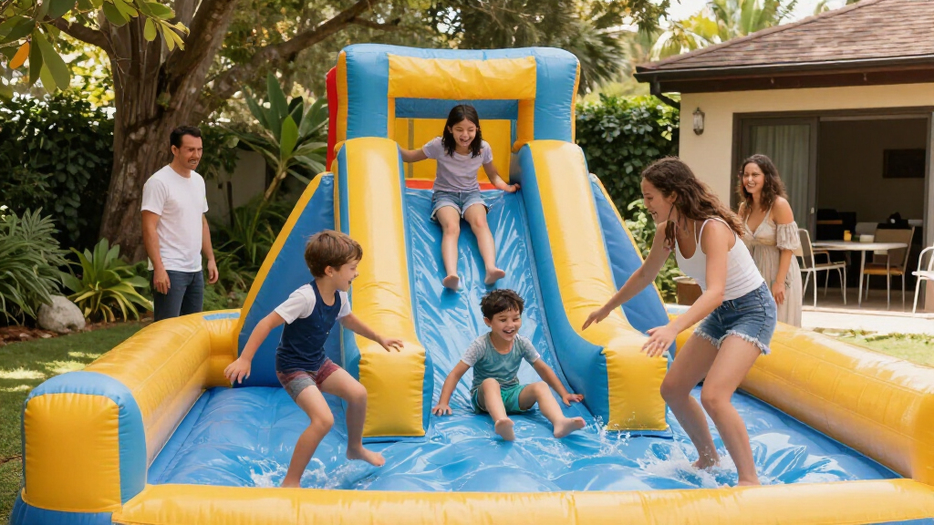 inflatable water slide for backyard