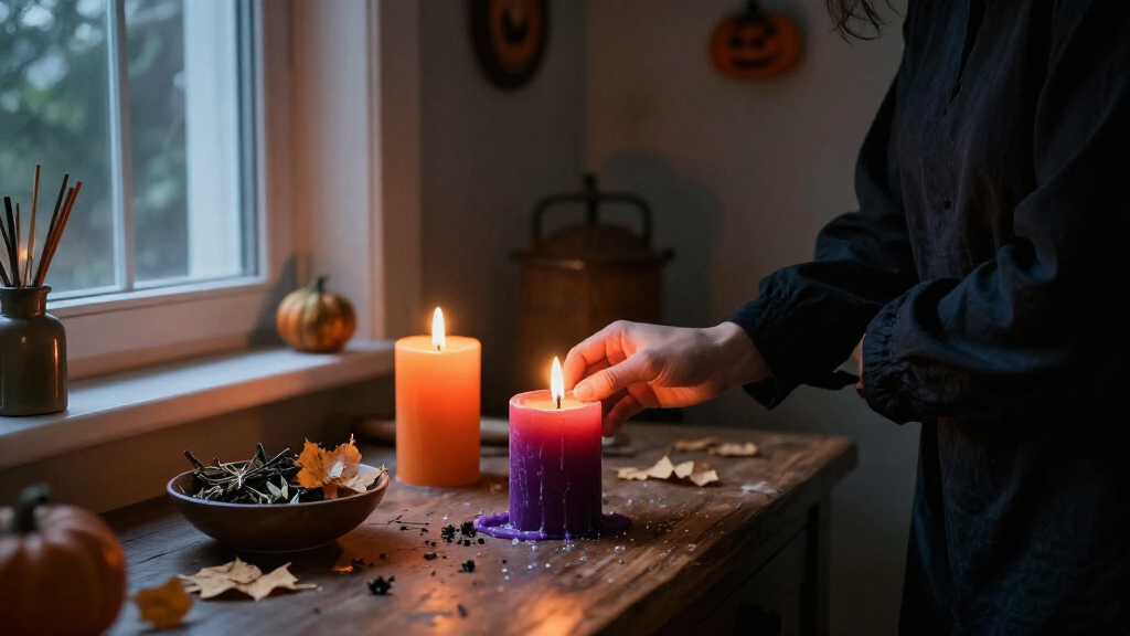 Halloween ritual candles