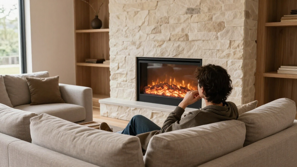 electric fireplace insert recessed