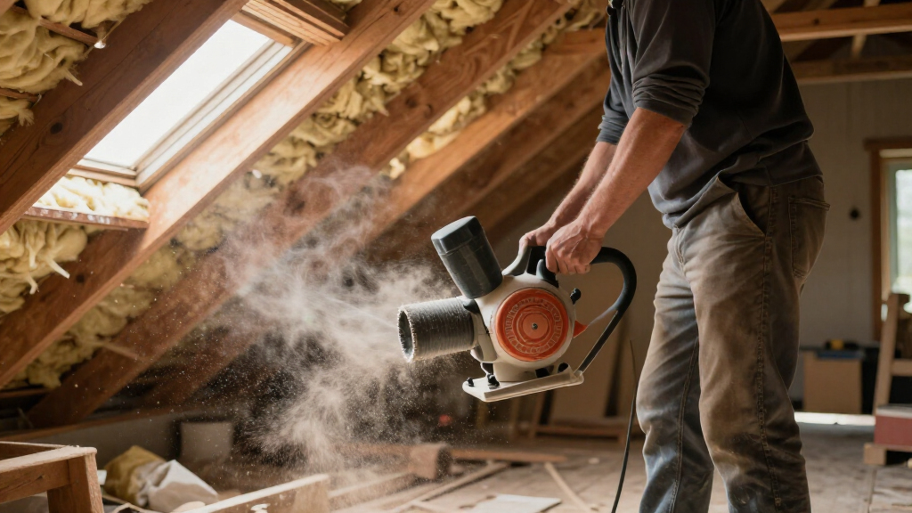 attic insulation blower