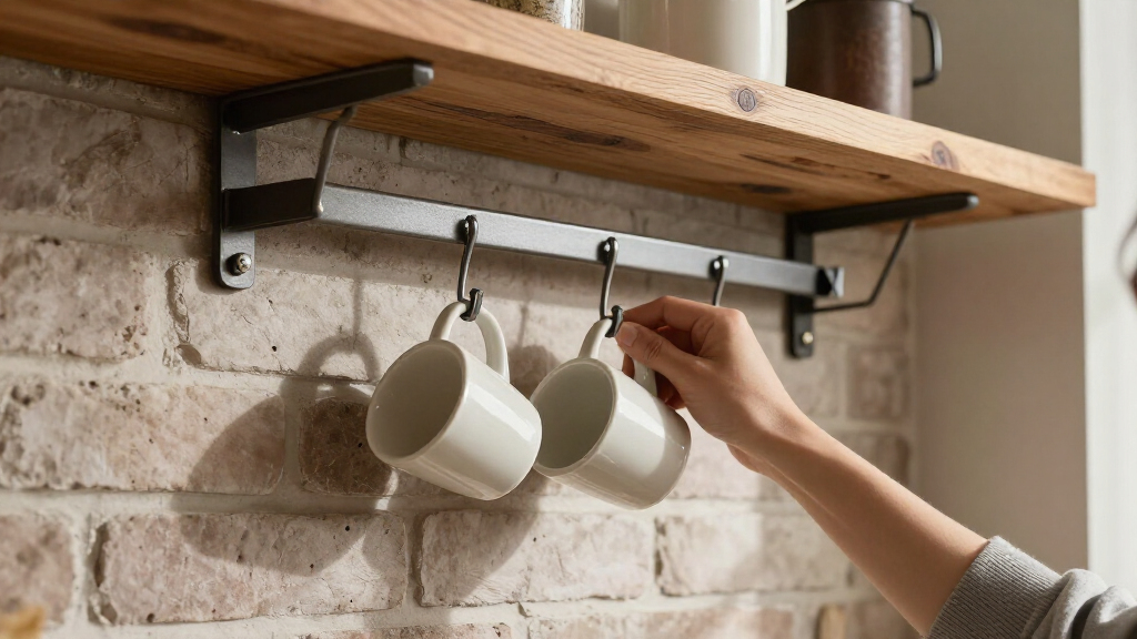 wallmounted mug hooks industrial style