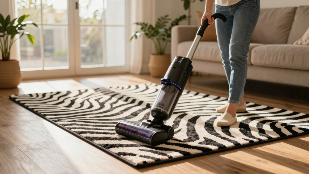 statement zebra pattern rug