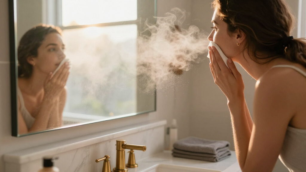 bathroom mirror with led and defogger