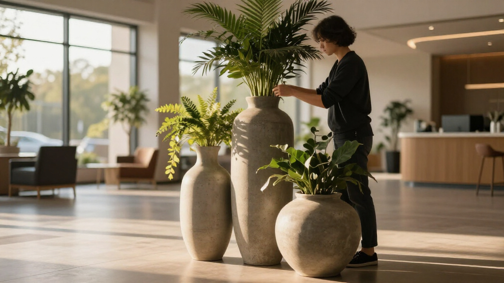 floor vases and large planters for empty corners