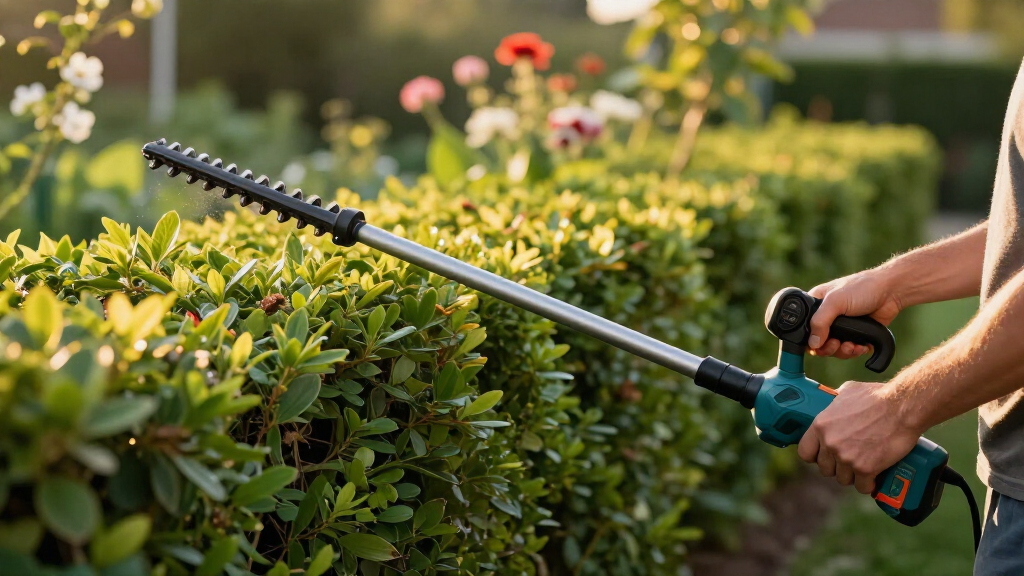 cordless pole hedge trimmer long reach kit