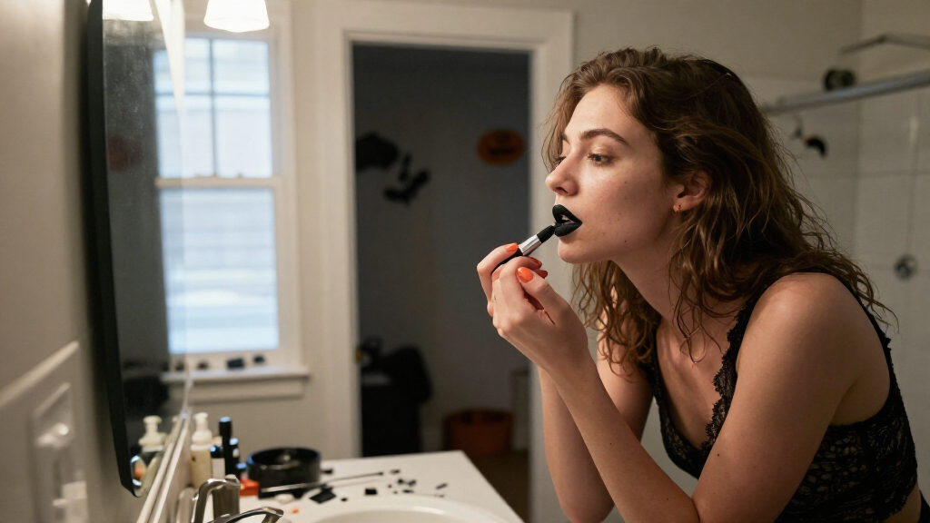 Halloween black lipstick