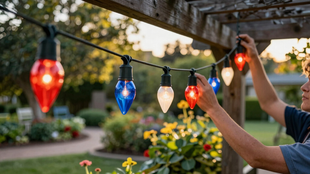 patriotic outdoor string lights