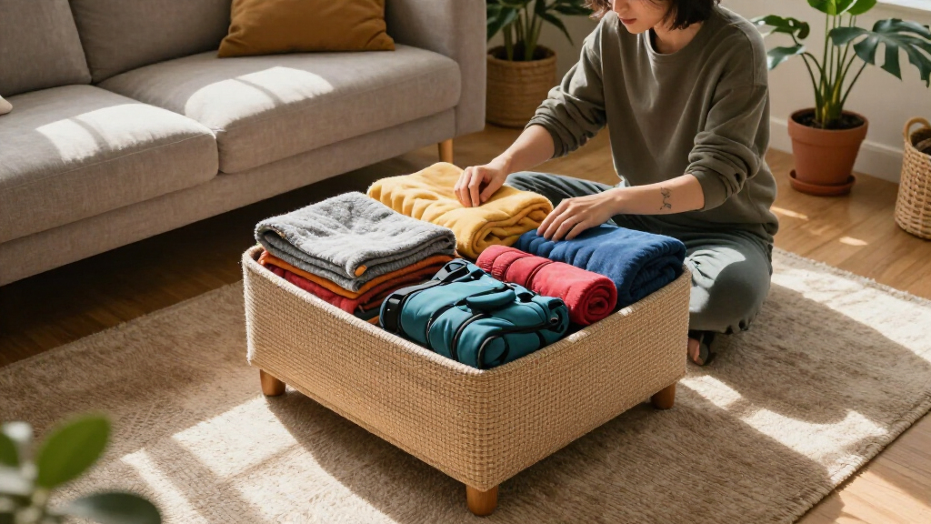 best storage ottoman for blankets and recovery gear