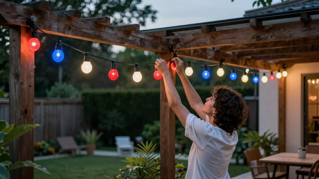 patriotic outdoor string lights