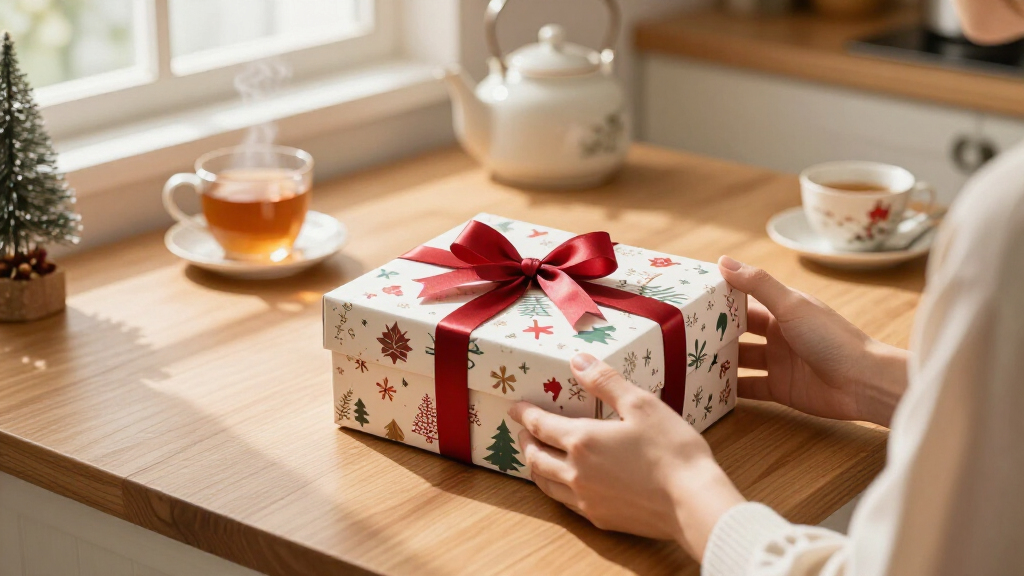 holiday themed tea gift box