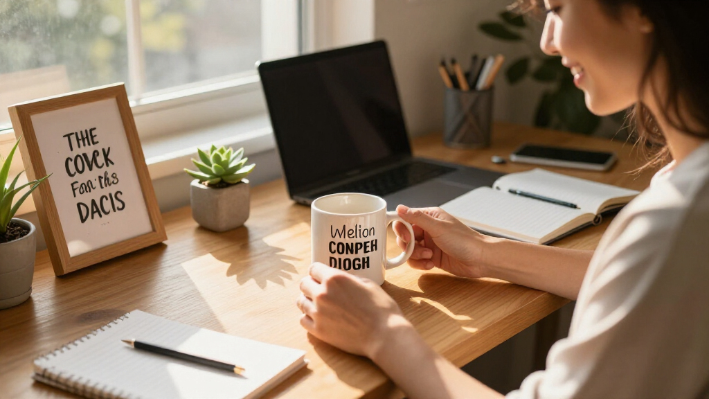 motivational quote desk accessories