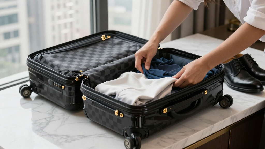 luxury checked luggage for international trips