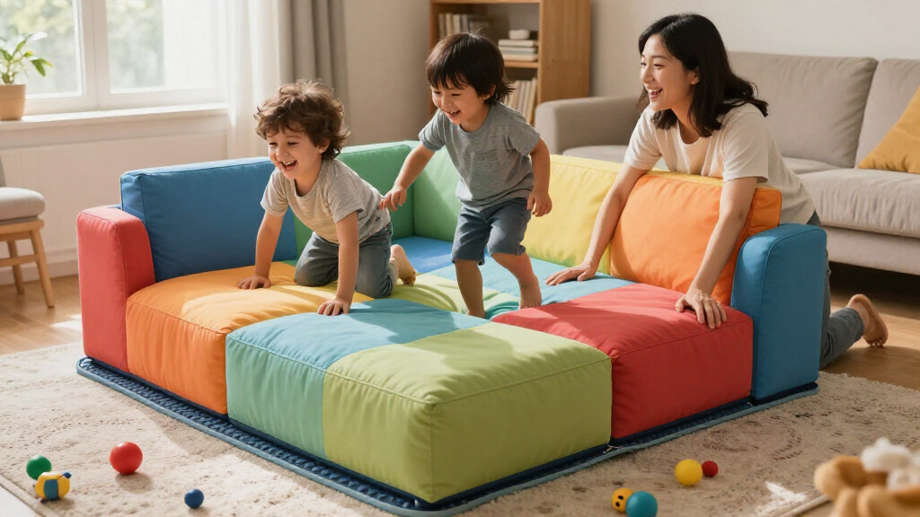 foam play couch with anti slip base