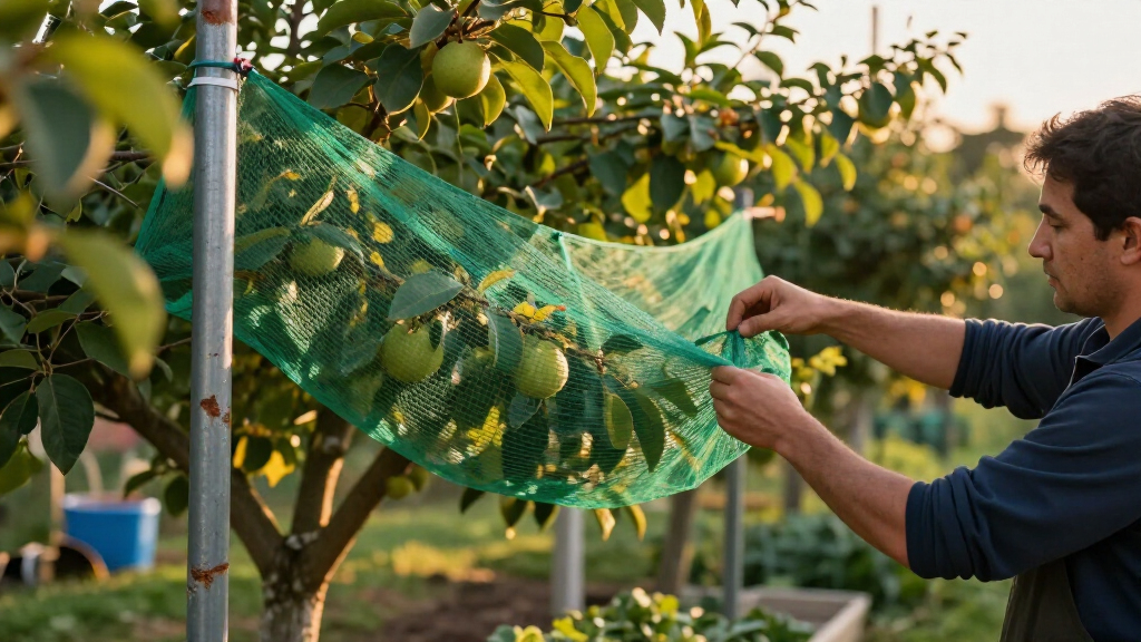 best fruit tree netting system with support poles