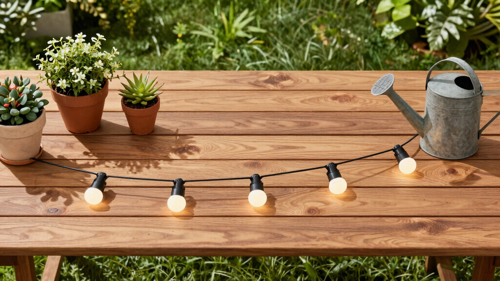 solar-powered outdoor string lights