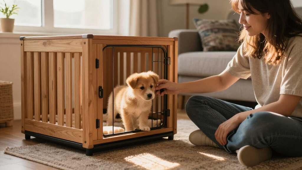 dog crate with divider for growing puppy