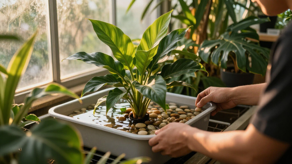 humidity tray for tropical plants