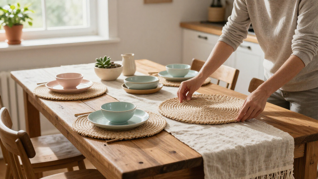 natural fiber placemats and table runners