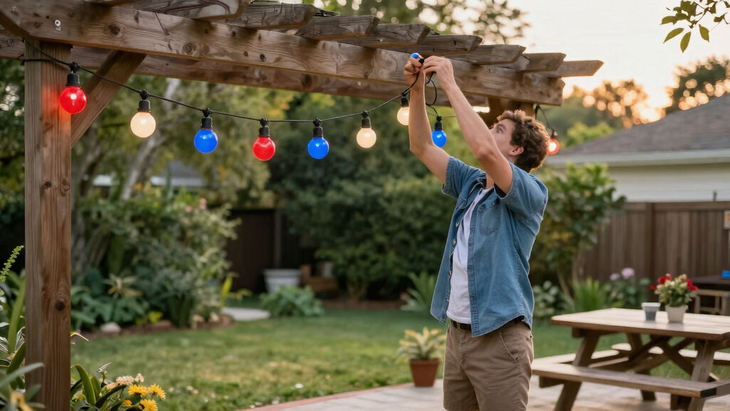 patriotic outdoor string lights