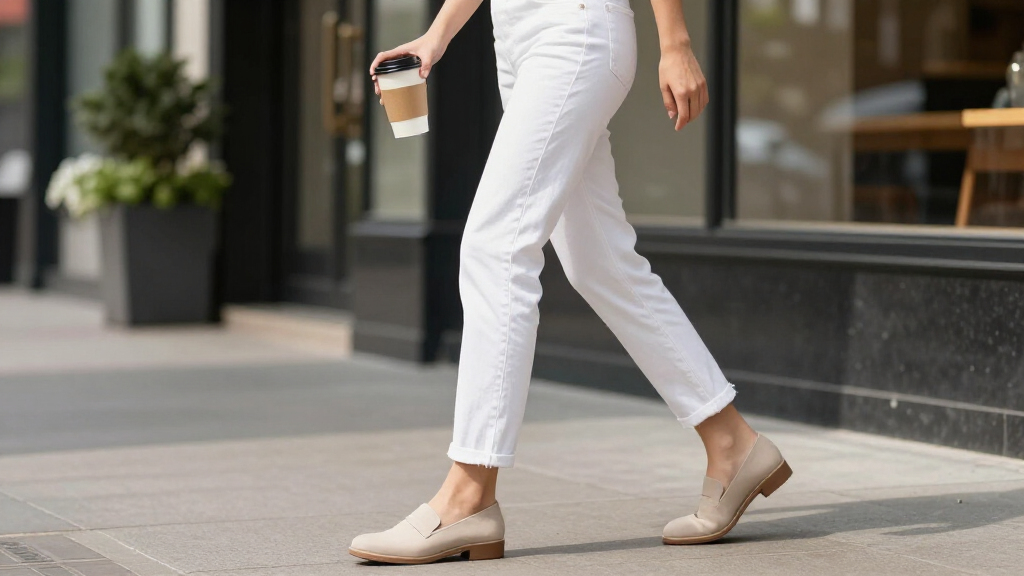 best neutral shoes for white jeans