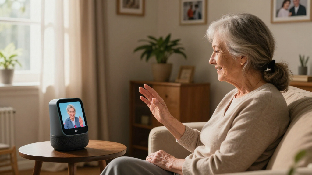 smart speaker with screen for seniors video calling