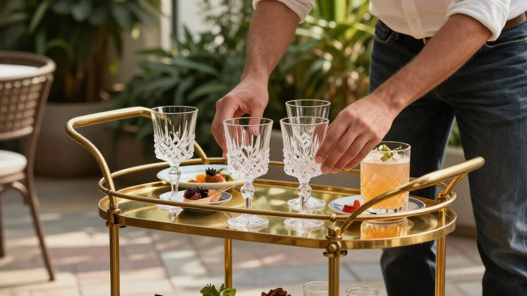 best luxury serving cart brass