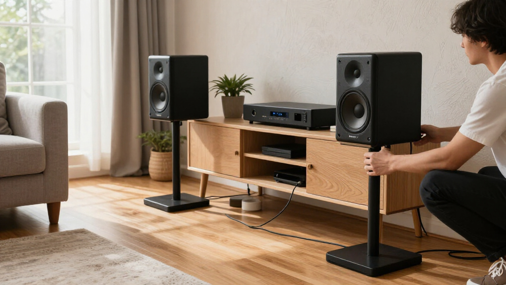 best surround speaker stands with cable management