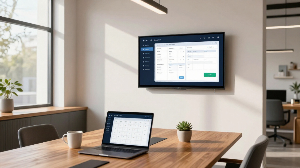 best room booking display for office meeting spaces