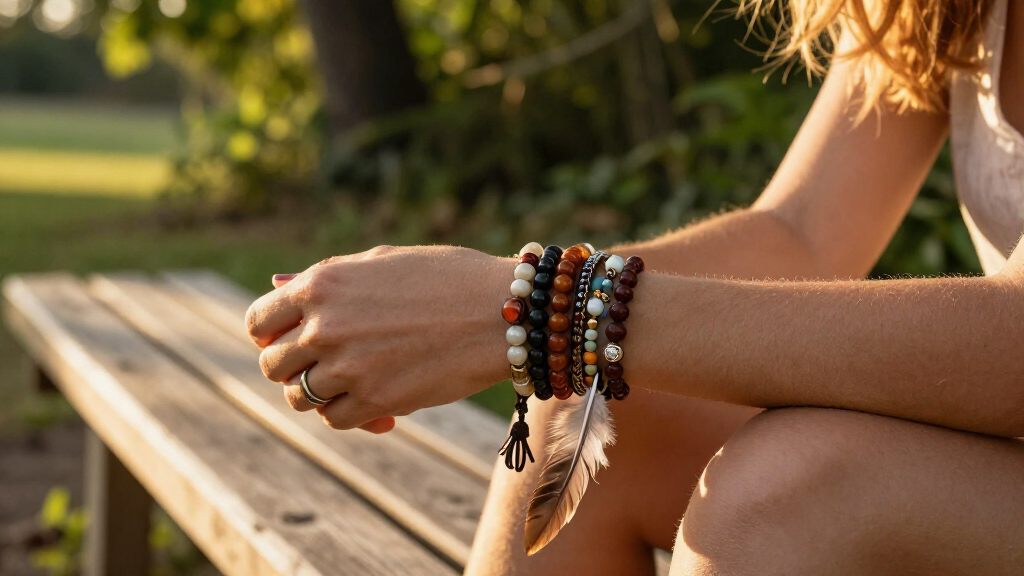 boho stack bracelets