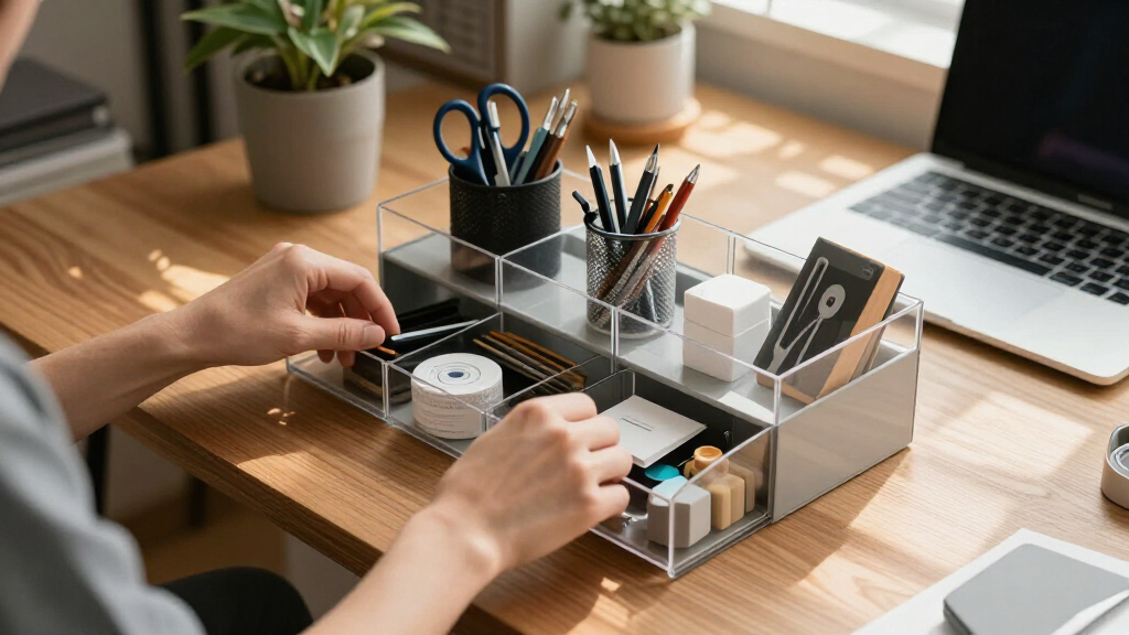 multi-compartment desk organizers