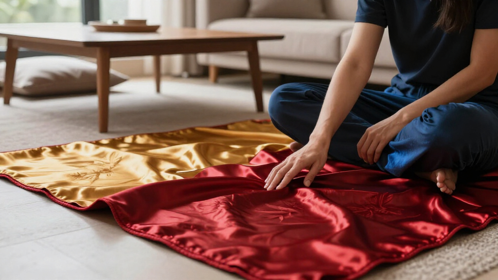 yilong low pile silk rug