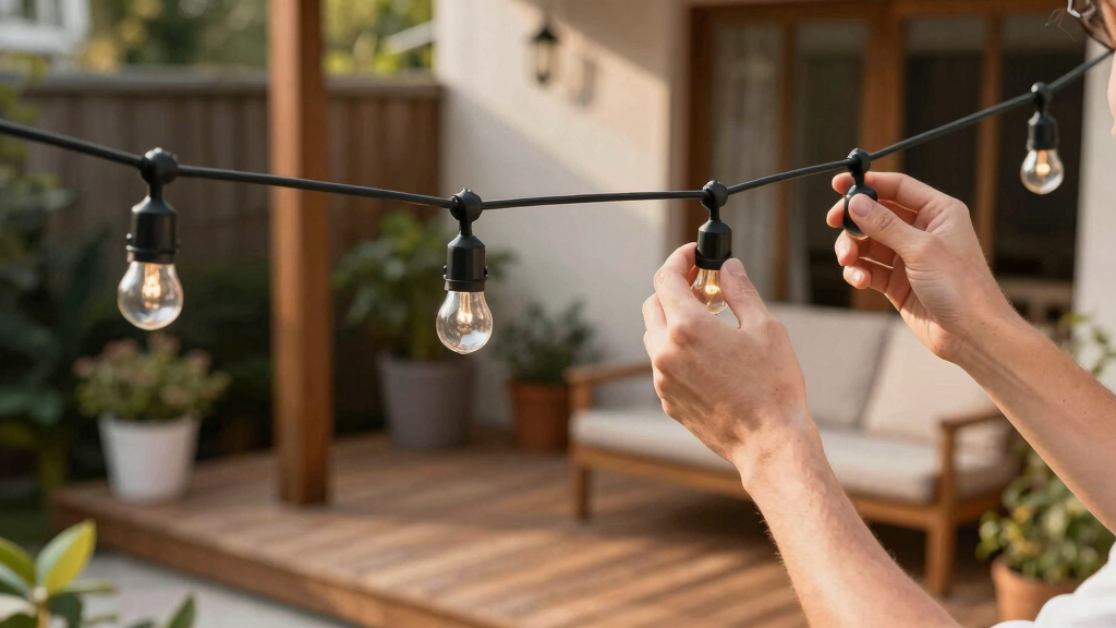 solar-powered outdoor string lights