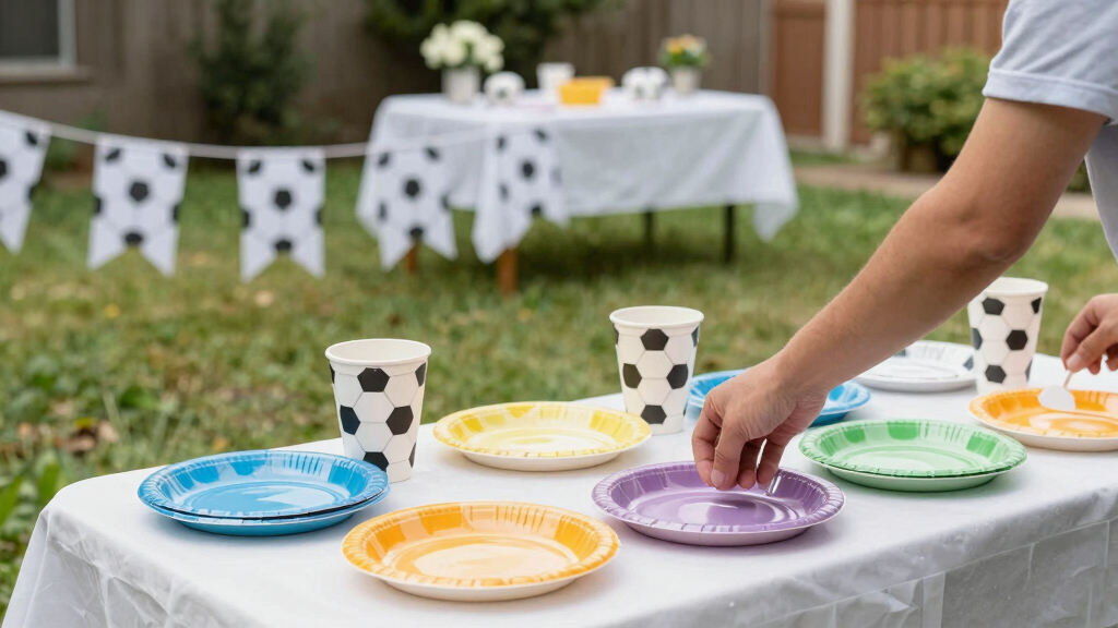 kids' soccer-themed party supplies