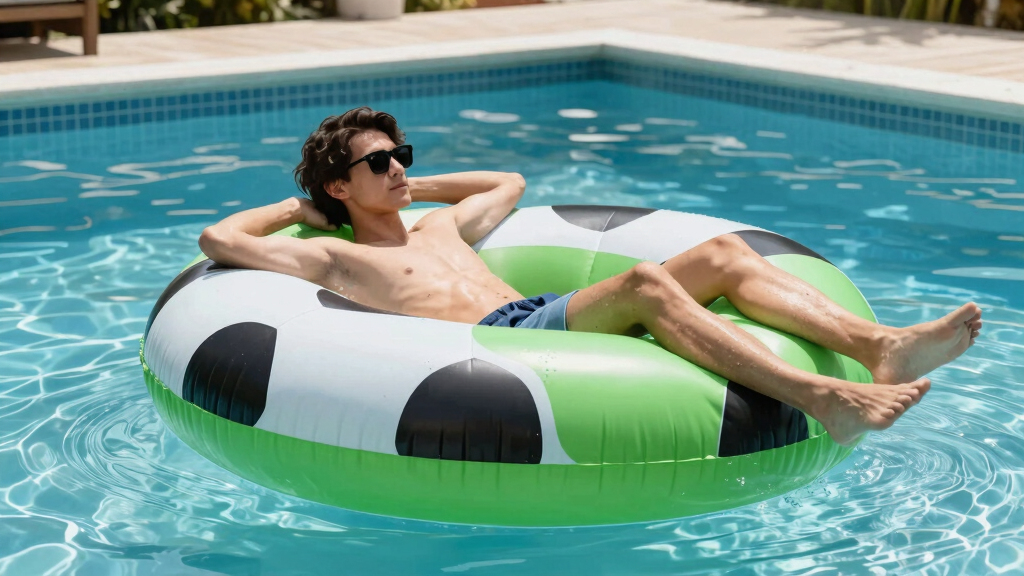 inflatable soccer ball pool float