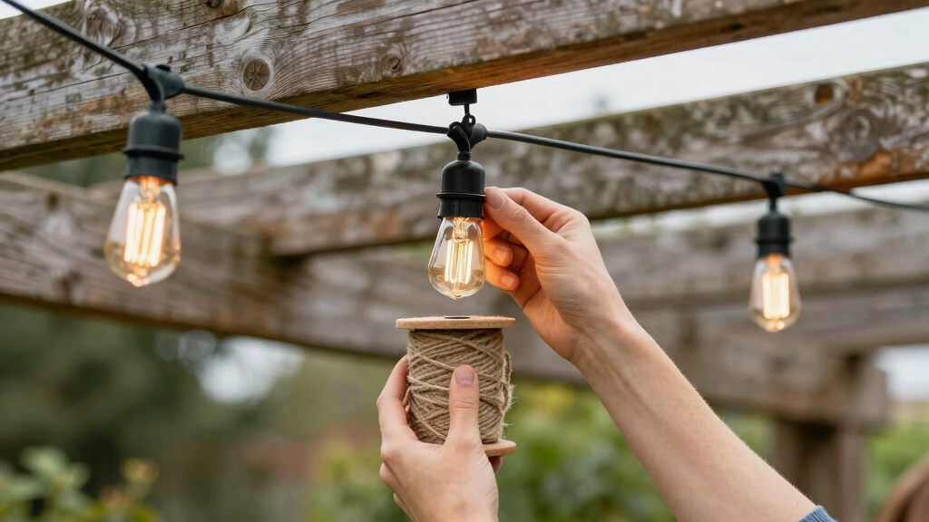 rustic outdoor string lights