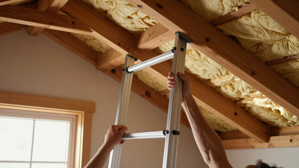attic ladder aluminum telescoping