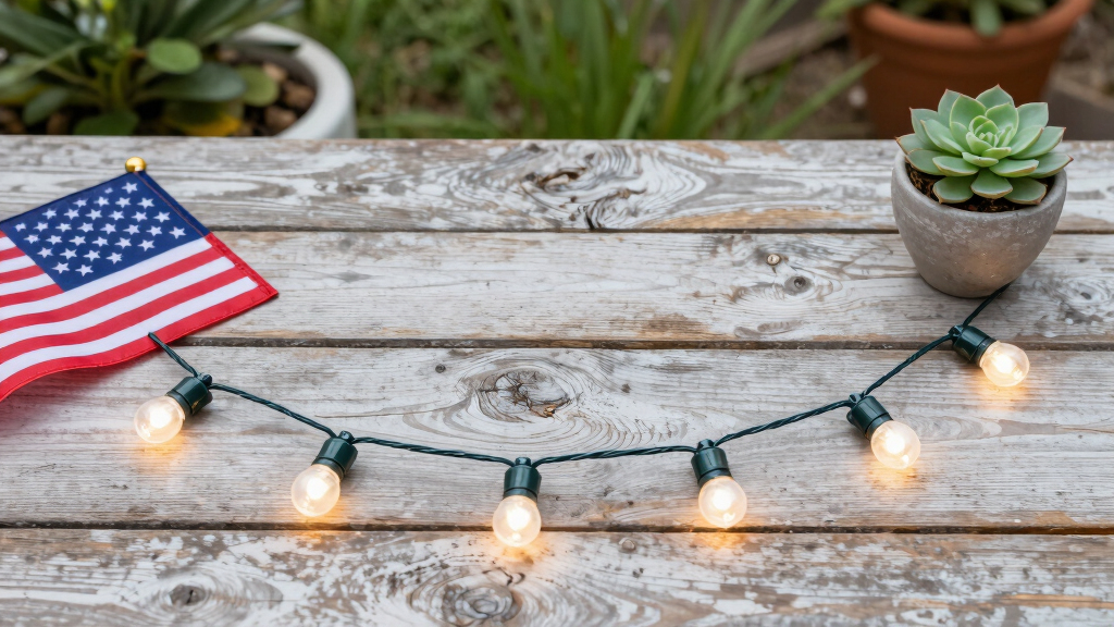 patriotic outdoor LED string lights