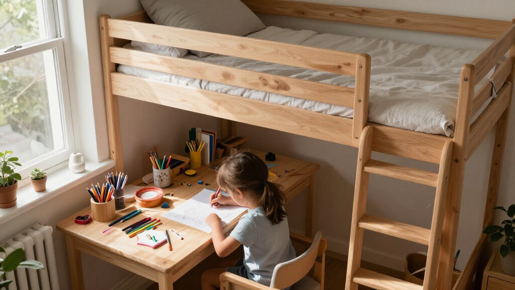 loft bed with desk