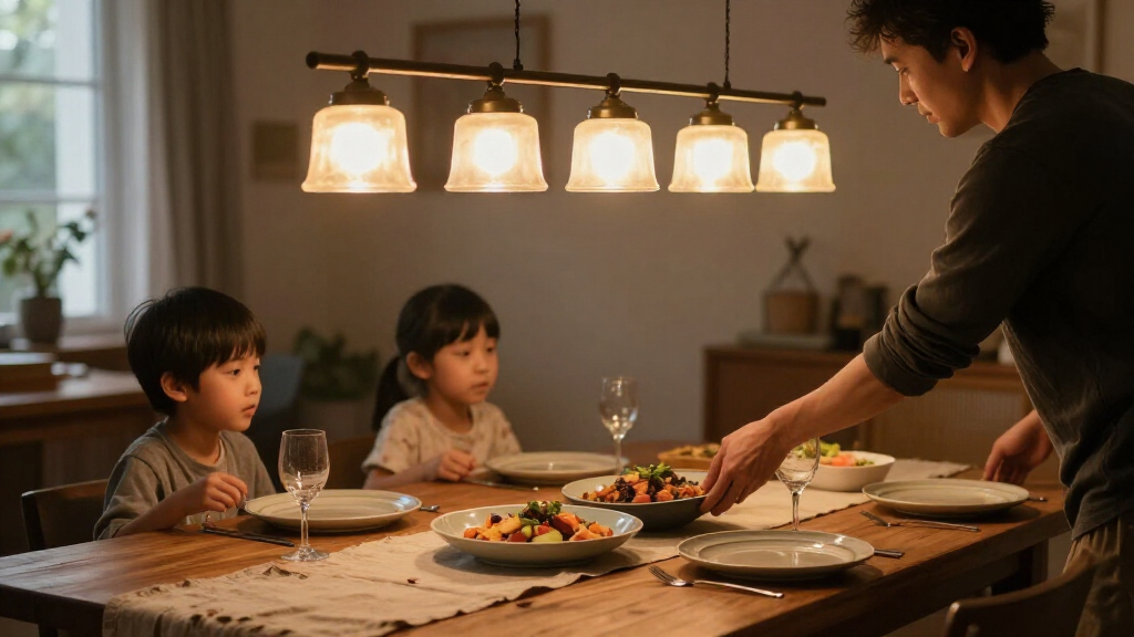 linear chandeliers for dining tables