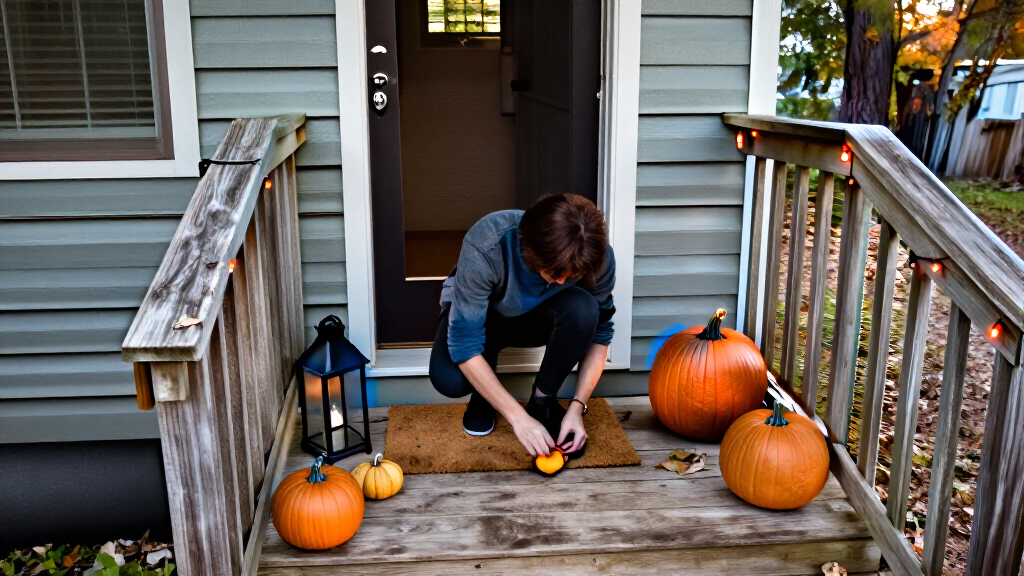 compact Halloween porch decorations